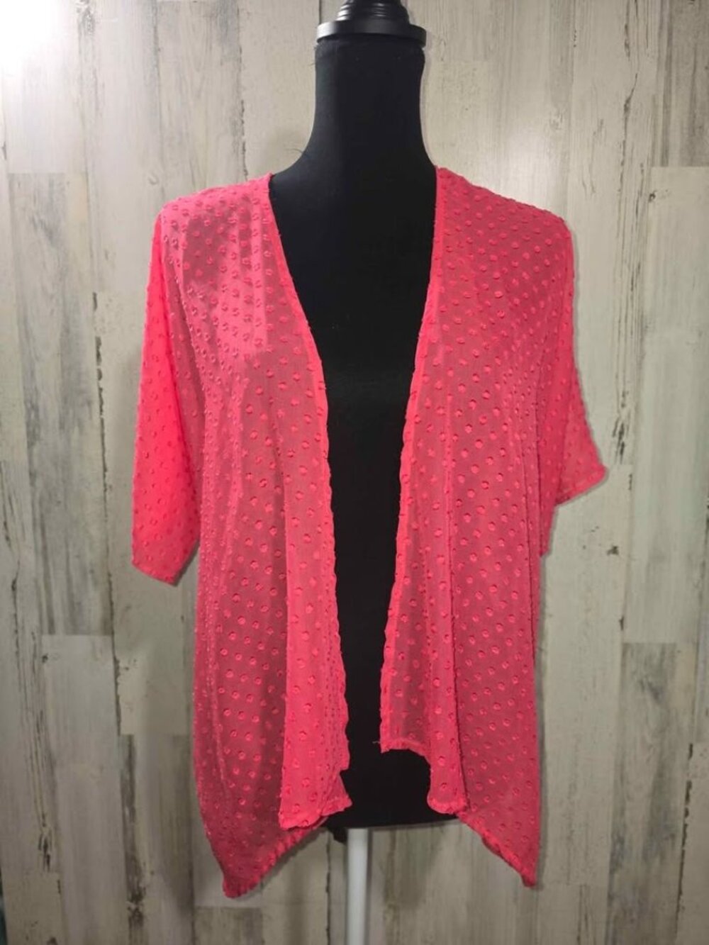 Lularoe Women's Sheer Open Front Cardigan Size 3 Asymetrical Hem E7